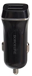 Автомобильное зарядное устройство Borofone BZ2 Joyroad 2.4a 2xUSB-A ports car charger + micro USB cable black - фото Автомобильное зарядное устройство Borofone BZ2 Joyroad 2.4a 2xUSB-A ports car charger + micro USB cable black