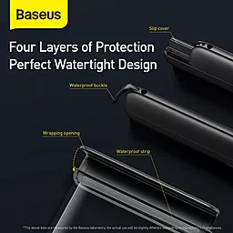 Водонепроникний чохол Baseus Let's go Slip Cover Waterproof Bag Gray+Black (ACFSD-DG1) - мініатюра 7