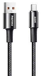 Кабель Remax RC-C099 Fonsu Series USB-A - Type-C 66w 6a 1.2м Huawei SCP cable Black - фото Кабель Remax RC-C099 Fonsu Series USB-A - Type-C 66w 6a 1.2м Huawei SCP cable Black
