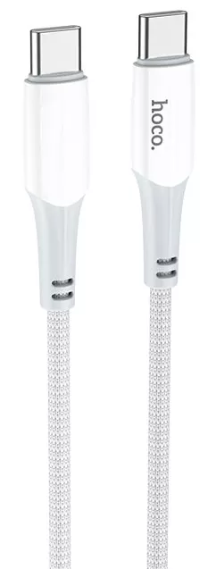 Кабель Hoco X70 Ferry USB Type-C - Type-C 60w 3a 1м PD cable White - фото 1