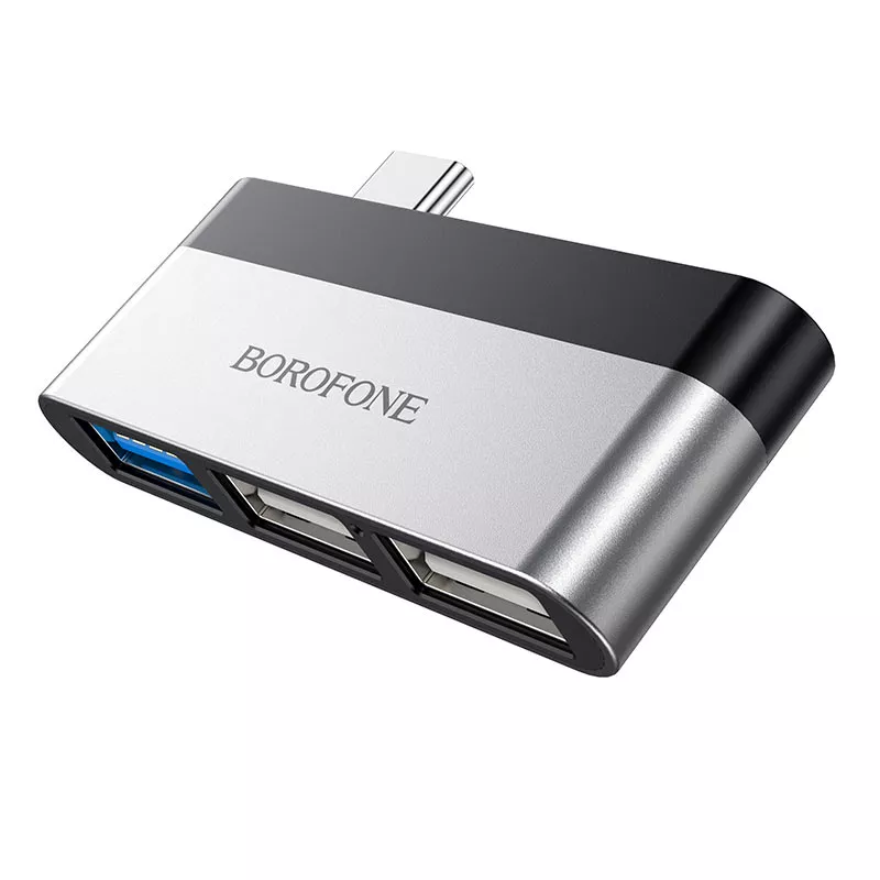 USB Type-C хаб Borofone DH1 USB3.0 2xUSB2.0 - фото 2