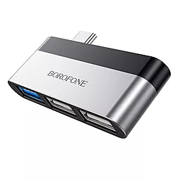USB Type-C хаб Borofone DH1 USB3.0 2xUSB2.0 - миниатюра 2 USB Type-C хаб Borofone DH1 USB3.0 2xUSB2.0 - миниатюра 2