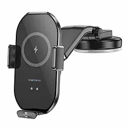 Держатель с беспроводной зарядкой Borofone BH206 Rusher infrared wireless fast charging (center console) Black - фото Держатель с беспроводной зарядкой Borofone BH206 Rusher infrared wireless fast charging (center console) Black