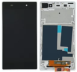 Дисплей Sony Xperia Z1 (C6902, C6903, C6906, C6943, L39h, SO-01F, SOL23) з тачскріном і рамкою, White