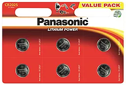 Батарейки Panasonic CR2025 6 шт (CR-2025EL/6B) - фото Батарейки Panasonic CR2025 6 шт (CR-2025EL/6B)