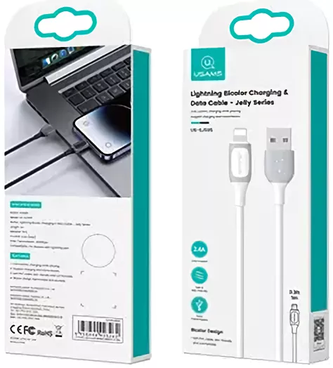 Кабель Usams SJ595 USB-A - Lightning 12w 2.4a 1м cable White - фото 2