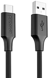 Кабель Proove Striped Silicone USB-A - Type-C 15w 3a 1м cable Black - фото Кабель Proove Striped Silicone USB-A - Type-C 15w 3a 1м cable Black