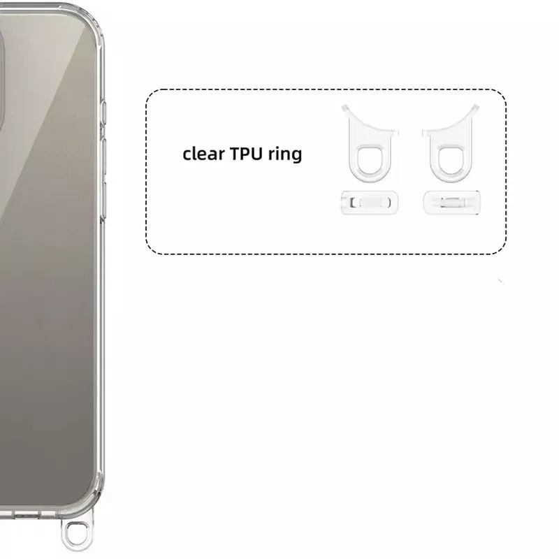 Чехол Epik Clear Case with Strap для Apple iPhone 13, iPhone 14 Black - фото 5