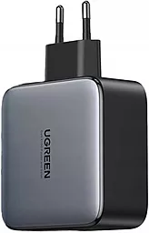 Сетевое зарядное устройство Ugreen CD254 GaN 2xUSB-C 100W PD+QC3.0 Black - миниатюра 2