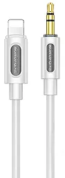 Аудіо кабель Borofone BL20 AUX mini Jack 3.5 mm - Lightning M/M сable 1 м white