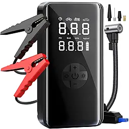 Бустер на авто с компрессором Powermax Jump Starter 3000A Black - фото Бустер на авто с компрессором Powermax Jump Starter 3000A Black