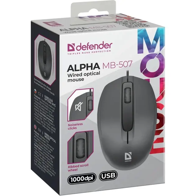 Компьютерная мышка Defender Alpha MB-507 USB Black (52507) - фото 5
