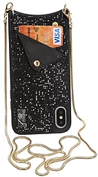 Чехол BeCover Glitter Wallet Apple iPhone XS Max Black (703621)