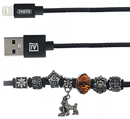 Кабель USB Remax Jewellery Lightning Lion Cable 0.5M Black (RC-058i)