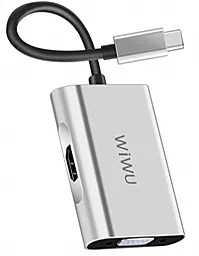Видео переходник (адаптер) WIWU Apollo USB-C to HDMI+VGA Silver (A20VH) - миниатюра 3