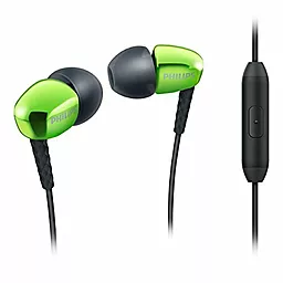 Наушники Philips SHE3905GD/51 Mic Green - фото Наушники Philips SHE3905GD/51 Mic Green
