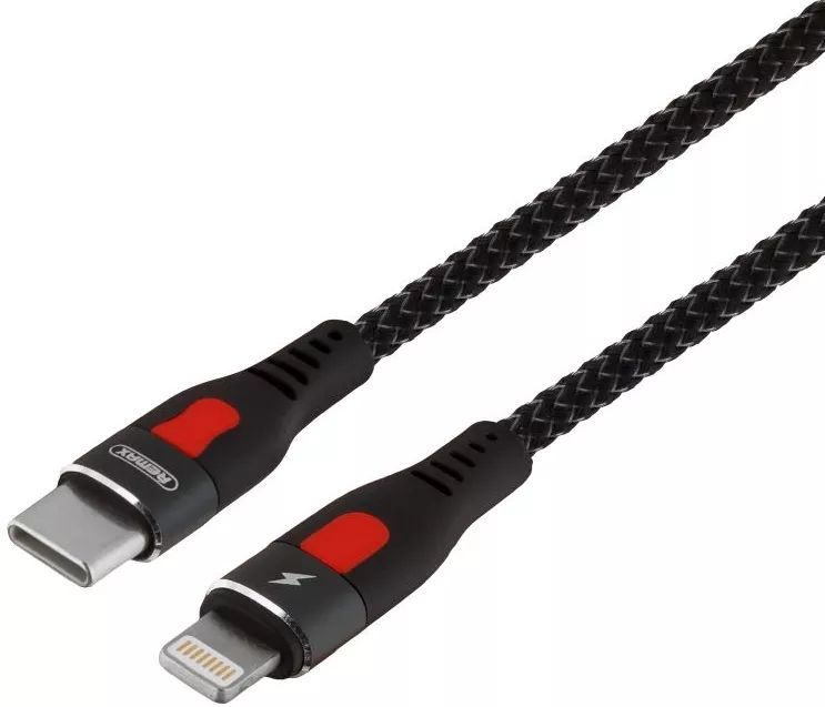 Кабель Remax USB Type-C - Lightning 20w 3a 1м PD сable Black (RC-188i) - фото 1