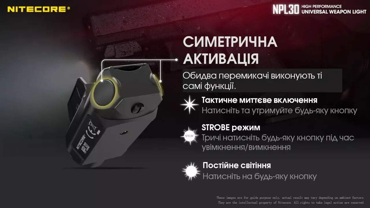 Ліхтарик акумуляторний Nitecore NPL30 (6-1289-30) (2xCR123, 2xRCR123) - фото 10
