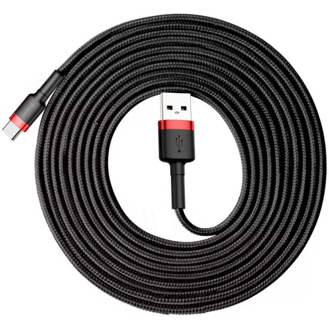 Кабель USB Baseus Cafule 3M USB Type-C Cable Black (CATKLF-U91) - фото 2