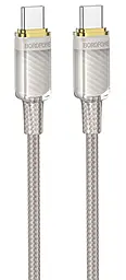 Кабель Borofone BU56 Succeed USB Type-C - Type-C 60w 3a 1.2м PD cable Gray - фото Кабель Borofone BU56 Succeed USB Type-C - Type-C 60w 3a 1.2м PD cable Gray