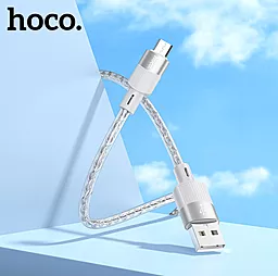 USB Кабель Hoco X99 Crystal Junction 12w 2.4a 1.2m micro USB cable gray - мініатюра 4