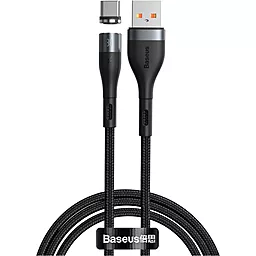 Кабель Baseus Zinc Fabric Magnetic USB-A - Type-C 12w 2.4a 1м cable Black (CATXC-MG1) - фото Кабель Baseus Zinc Fabric Magnetic USB-A - Type-C 12w 2.4a 1м cable Black (CATXC-MG1)