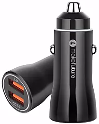 Автомобильное зарядное устройство MAKE 18w QC3.0 2xUSB-A ports сar charger black (MCC-32QBK) - фото Автомобильное зарядное устройство MAKE 18w QC3.0 2xUSB-A ports сar charger black (MCC-32QBK)