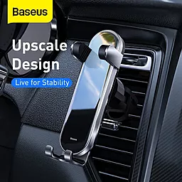Держатель с автозажимом Baseus Penguin Gravity Silver (SUYL-QE0S) - миниатюра 2