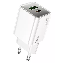 Мережевий зарядний пристрій Hoco N46 Glorious 20w PD/QC USB-C/USB-A ports charger white - фото Мережевий зарядний пристрій Hoco N46 Glorious 20w PD/QC USB-C/USB-A ports charger white