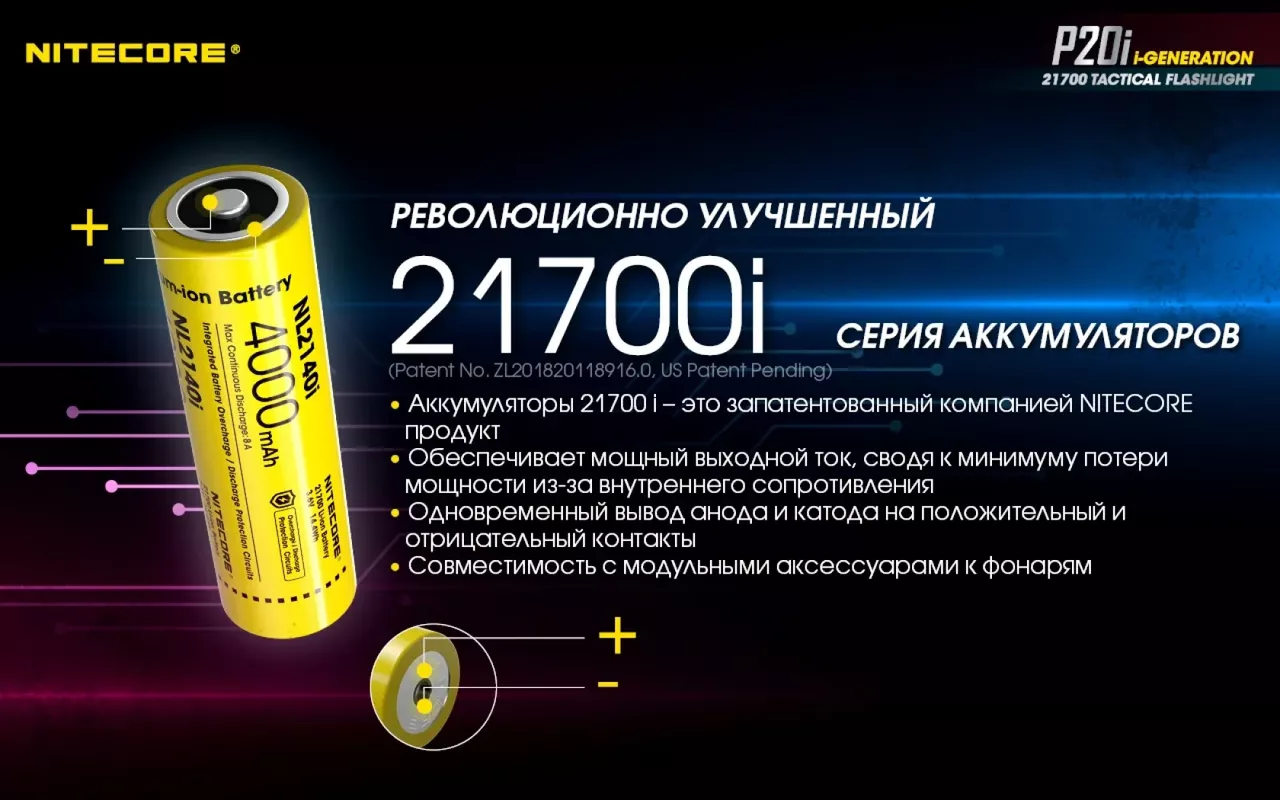 Фонарик аккумуляторный Nitecore P20i (6-1119_i) (1x21700, 2xCR123) - фото 14