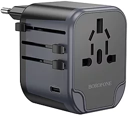 Сетевое зарядное устройство Borofone BAC12 2.4a 2xUSB-A/USB-C ports universal charger black