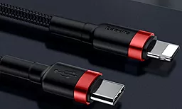 Кабель USB PD Baseus Cafule 18W USB Type-C - Lightning Cable Red/Black (CATLKLF-91) - миниатюра 5