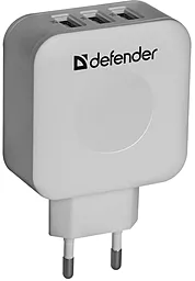 Сетевое зарядное устройство Defender 2a 3xUSB-A ports charger + USB-C cable white (UPA-30) - фото Сетевое зарядное устройство Defender 2a 3xUSB-A ports charger + USB-C cable white (UPA-30)