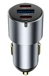Автомобильное зарядное устройство WIWU Wi-CC032 60w PD/QC3.0 2xUSB-C/USB-A ports car Grey - фото Автомобильное зарядное устройство WIWU Wi-CC032 60w PD/QC3.0 2xUSB-C/USB-A ports car Grey