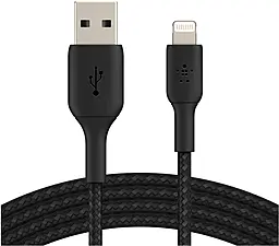 Кабель Belkin USB-A - Lightning 12w 2.4a 1.0m cable Black (CAA002BT1MBK) - фото Кабель Belkin USB-A - Lightning 12w 2.4a 1.0m cable Black (CAA002BT1MBK)