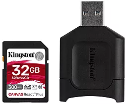 Карта пам'яті Kingston SDHC 32GB Canvas React Plus Class 10 UHS-II U3 V90 (MLPR2/32GB) - фото Карта пам'яті Kingston SDHC 32GB Canvas React Plus Class 10 UHS-II U3 V90 (MLPR2/32GB)