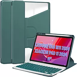 Чехол для планшета BeCover с безпроводной клавиатурой для Lenovo Tab M11 (2024), Xiaoxin Pad 11 (2024) Dark Green (711076) - фото Чехол для планшета BeCover с безпроводной клавиатурой для Lenovo Tab M11 (2024), Xiaoxin Pad 11 (2024) Dark Green (711076)