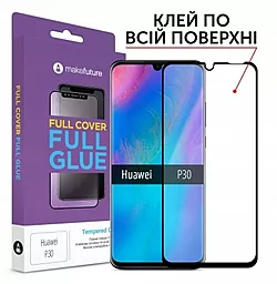 Защитное стекло MAKE Full Cover Full Glue Huawei P30 Black (MGFHUP30)