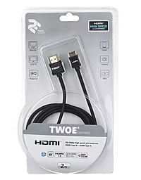 Видеокабель 2E Ultra Slim HDMI 1.4 (AM/mini AM) High Speed, Alumium, black 2m - миниатюра 3