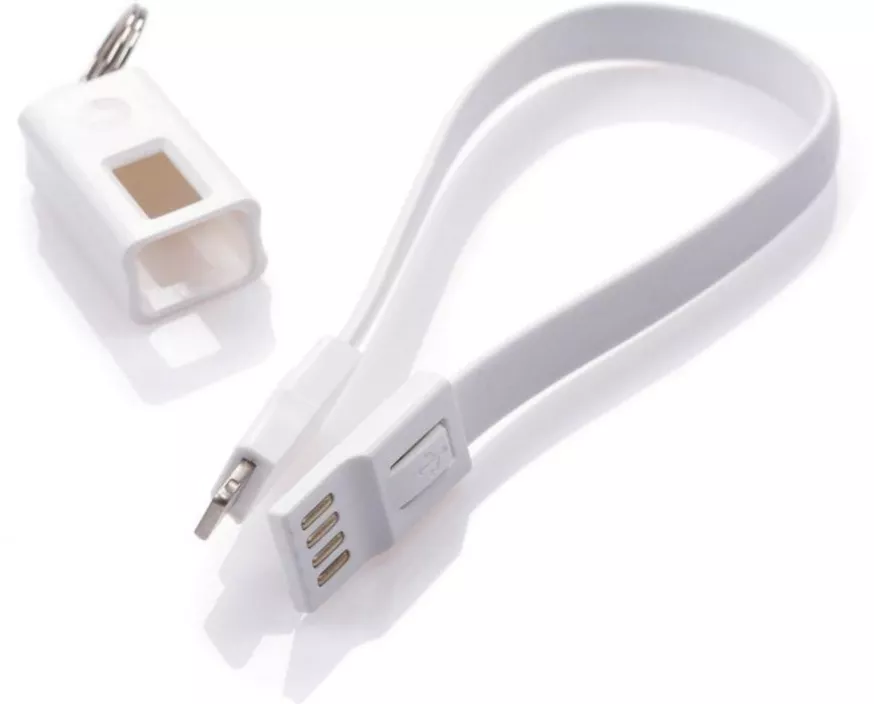Кабель Vinga Short USB-A - Lightning 12w 2.4a 0.2м cable White - фото 1