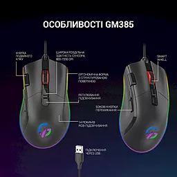 Компьютерная мышка GamePro GM385 Black - миниатюра 9 Компьютерная мышка GamePro GM385 Black - миниатюра 9