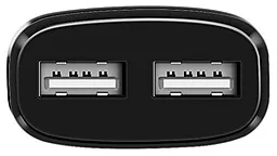 Мережевий зарядний пристрій Hoco C12 Charger 2USB + Lightning Cable Black - мініатюра 3