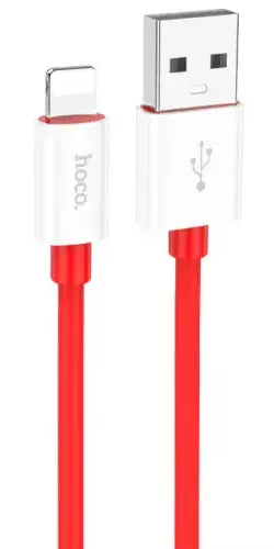 Кабель Hoco X87 Magic Silicone USB-A - Lightning 12w 2.4a 1м cable Red - фото 1