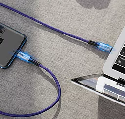 Кабель USB PD Baseus Water Drop-Shaped Lamp 3A USB Type-C - Type-C Cable Purple (CATSD-J05) - миниатюра 5