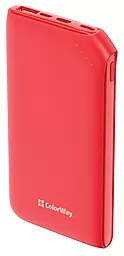 Повербанк ColorWay Soft Touch 10000mAh 18W Red (CW-PB100LPE3RD-PD) - фото Повербанк ColorWay Soft Touch 10000mAh 18W Red (CW-PB100LPE3RD-PD)