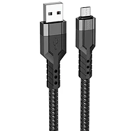Кабель Hoco U110 USB-A - micro USB 12w 2.4a 1.2м cable Black - фото Кабель Hoco U110 USB-A - micro USB 12w 2.4a 1.2м cable Black