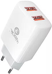 Мережевий зарядний пристрій Ridea RW-21011 Element 2.1a 2xUSB-A ports charger White