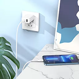 Кабель Borofone BX80 USB Type-C - Lightning 20w 3a 1м PD сable White - миниатюра 4