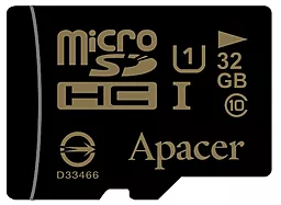 Карта пам'яті Apacer microSDHC 32GB Class 10 UHS-I U1 + SD Adapter (AP32GMCSH10U1-R)