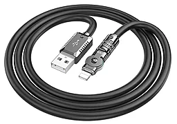 Кабель USB Hoco U118 12w 2.4a 1.2m Lightning cable black - миниатюра 2